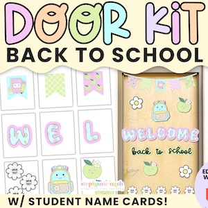 Welcome Back to School Door Decor | Classroom Door Decoration | August Door Decor Kit | September Door Decor Kit | Back to School Decor