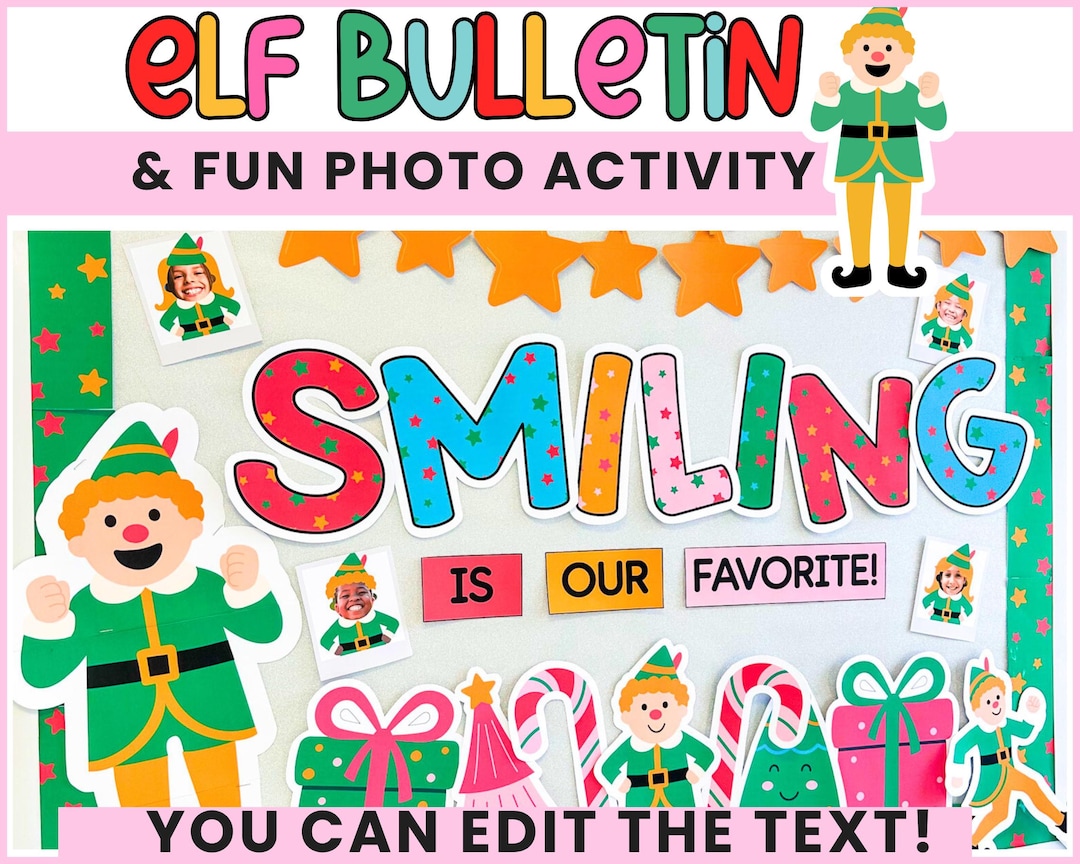 Christmas Bulletin Board December Bulletin With Elf Photo Activity ...