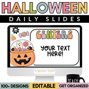 ハロウィーン Google スライド テンプレート | ハロウィーン デイリー スライド | ハロウィーン PowerPoint | ハロウィーン 教室リソース | ハロウィーン指導