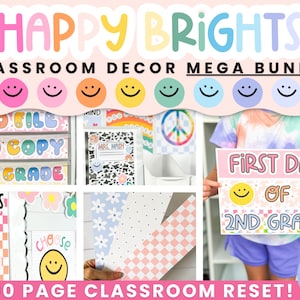 Bright Classroom Decor Bundle | Retro Classroom Decor | Groovy Classroom Decor | Classroom Decor Mega Bundle!