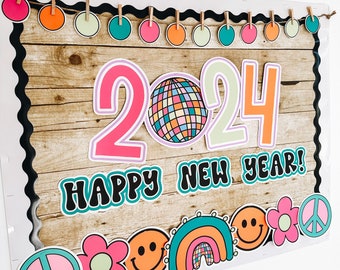 New Years Bulletin Board Kit | January Bulletin Board | New Year Bulletin Board | Happy New Year