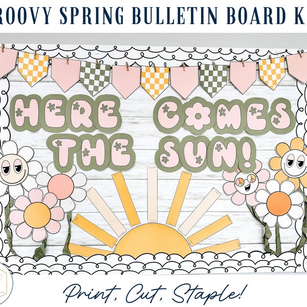 Groovy Spring Pinnwand Board | April Sun & Flowers Bulletin Kit