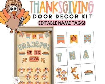 Thanksgiving Door Decor | November Door Decor | Editable