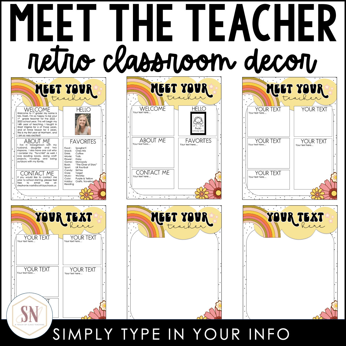 Retro Classroom Decor | Meet the Teacher Templates - Etsy Australia