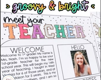 Groovy Classroom Decor | Meet The Teacher Templates