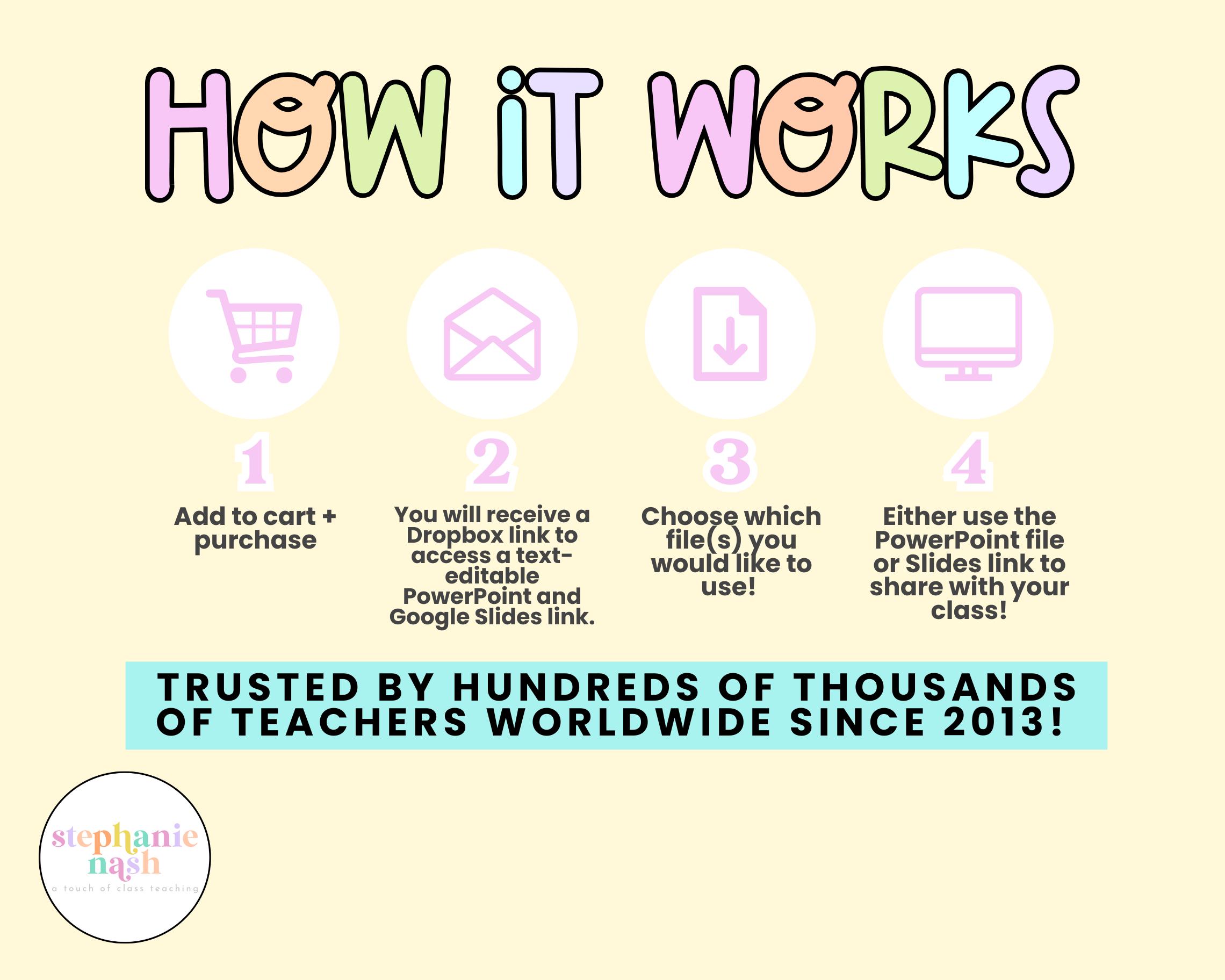 Daily Classroom Slides | First Day of School Slides| Welcome & Good ...