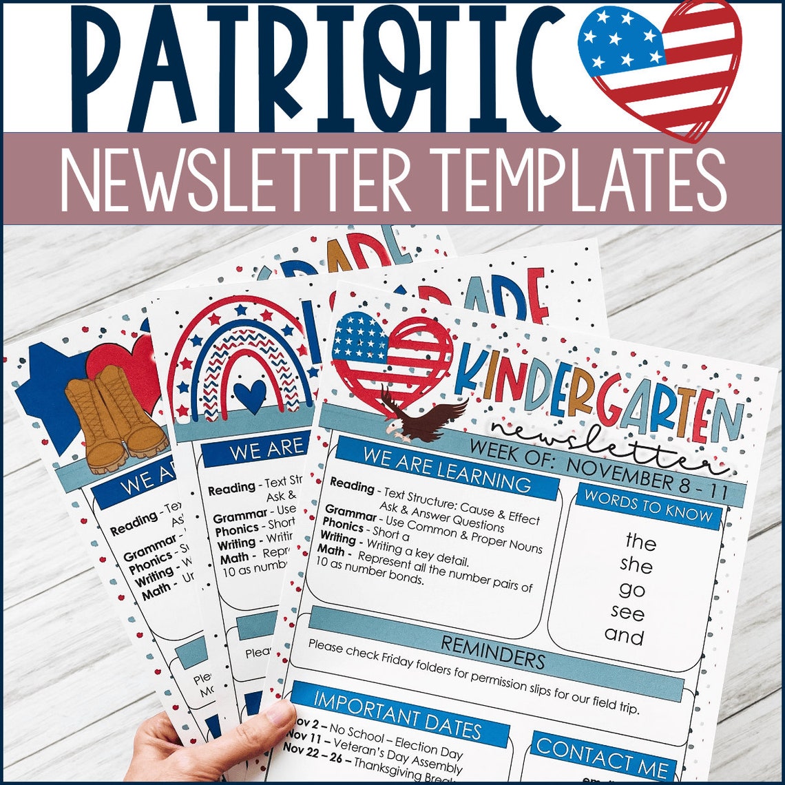 Patriotic Newsletter Templates Etsy Patriotic Newsletter Templates Etsy