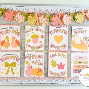 Thanksgiving Bulletin Board Posters | Editable | Classroom Posters | Easy Thanksgiving Bulletin Board for the Classroom