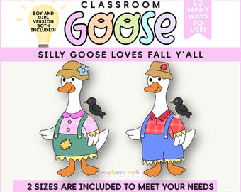 Classroom Goose, Fall Goose for the Classroom | Silly Goose Bulletin Board, Bulletin Board Decor, Classroom Bulletin Boards, Class Mascot