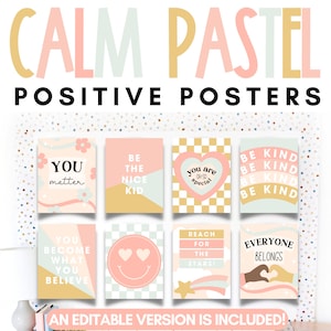 Calm Pastel Classroom Decor | Classroom Posters | Editable |
