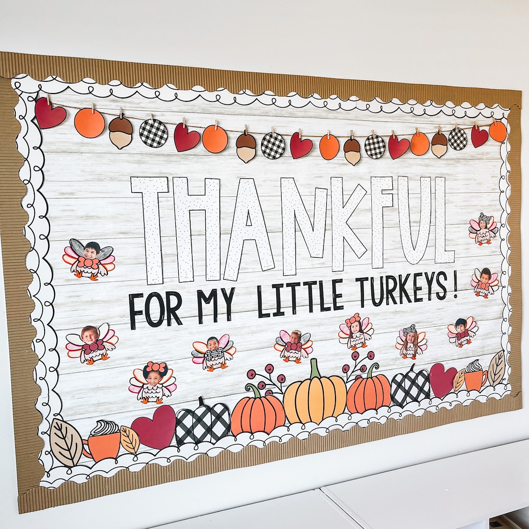 thanksgiving bulletin board kit & student activity - etsy