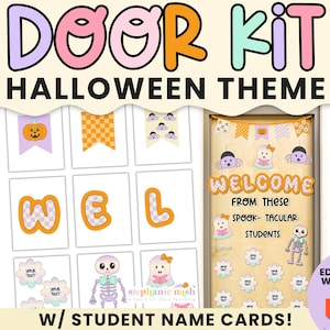 Halloween Door Decor Kit | Halloween Classroom Decor | Halloween Door Kit |  Editable