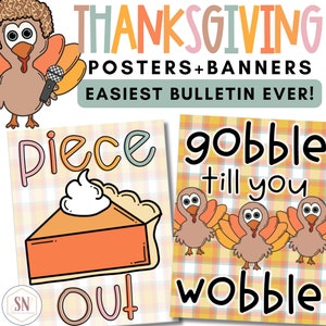 Thanksgiving Bulletin Board Posters | Editable | Classroom Posters