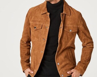 Mens Suede Jacket - Etsy Australia