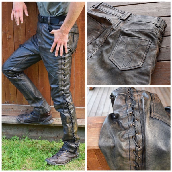 Men Leather Pants Etsy