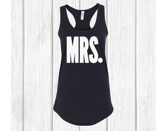 MRS - Black Women's Racerback Tank Top for Bride or Bachelorette Party