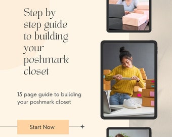 Digital Download Guide, step by step printable reseller guide Professional Poshmark Flash Card Style Mom Side Hustle for mom