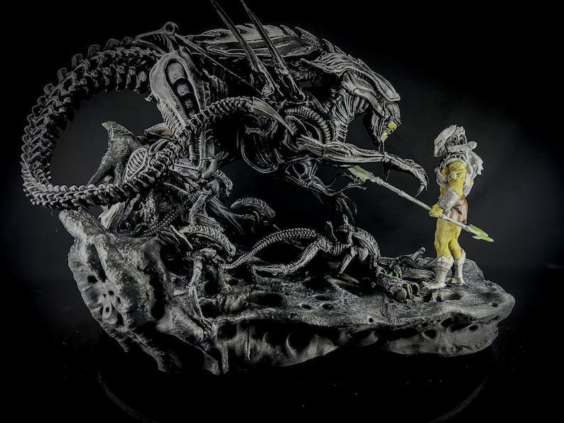 Alien Vs Predator Diorama: Sci-fi Battle Scene (30cm X 55cm) - Etsy