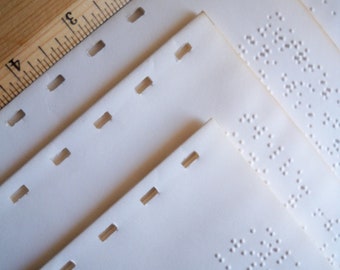 Vintage Braille 11" X 11", 10 Braille Book Pages. Vintage Braille Paper, 10 Vintage Braille Book Pages 11" X 11" Each