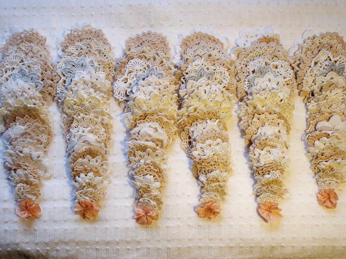 DIY EMBELLISHMENT KIT 50mini Vntg. Doily Bundle Clusters Etsy