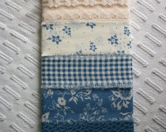 Shabby Fabric Ribbon Strips, Hand Torn Fabric 1" Ribbon Bundle, 5+ Yards of Fabric and Lace, ***BUY AnY 3 GeT 1 FREE***ASK Me HoW****