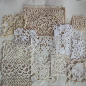 Vintage Mini Lace Doilies, Vintage Square Mini doilies