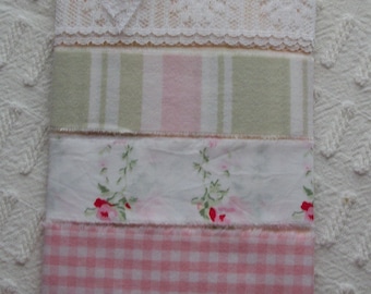 Shabby Hand Torn Fabric Ribbon 1" Strips, Fabric Ribbon Bundle, 5+ Yards of Fabric and Lace,****BUY AnY 3 GeT 1 FREE ****ASK Me HoW****