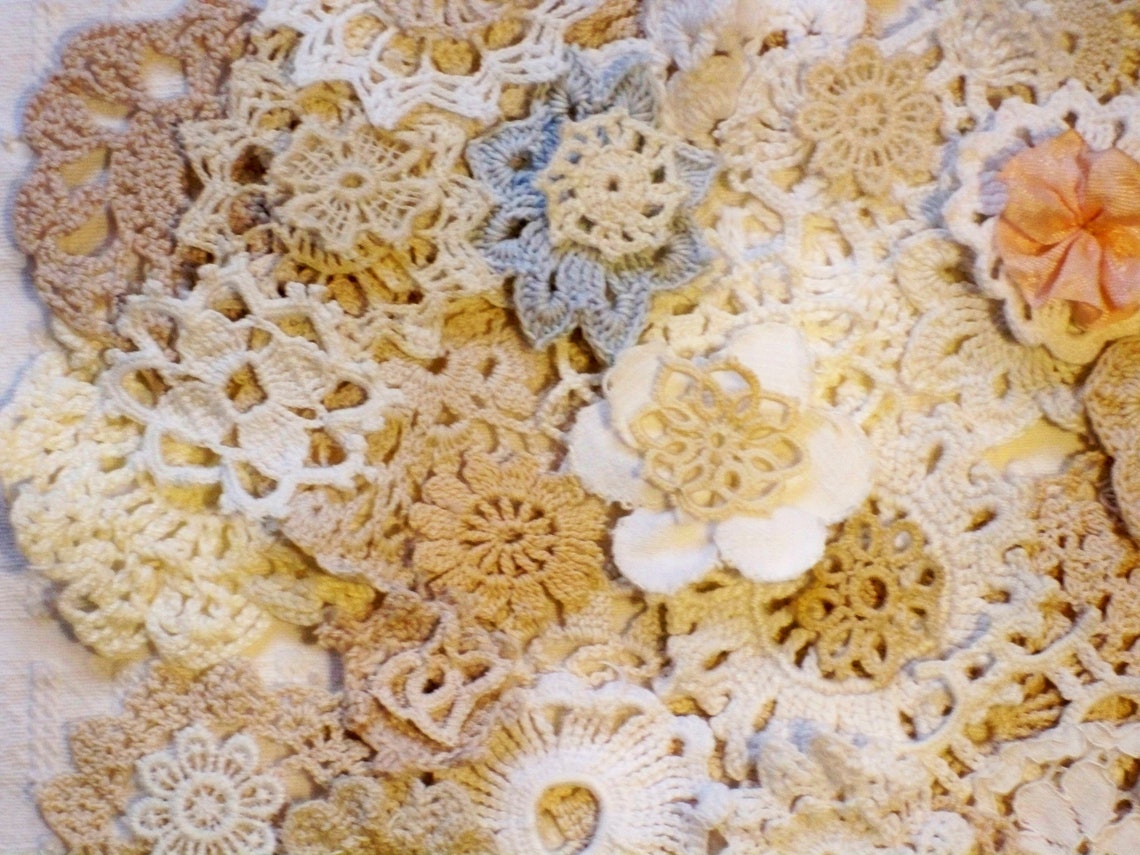 DIY EMBELLISHMENT KIT 50mini Vntg. Doily Bundle Clusters Etsy