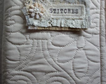 Fabric Art Journal, Blank Slow Stitch Journal, 9" X 6.5" Blank Stitch Book