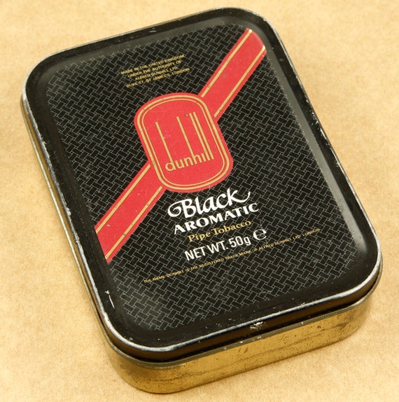 Dunhill Black Aromatic Pipe Tobacco Vintage Empty Tin Box 50g