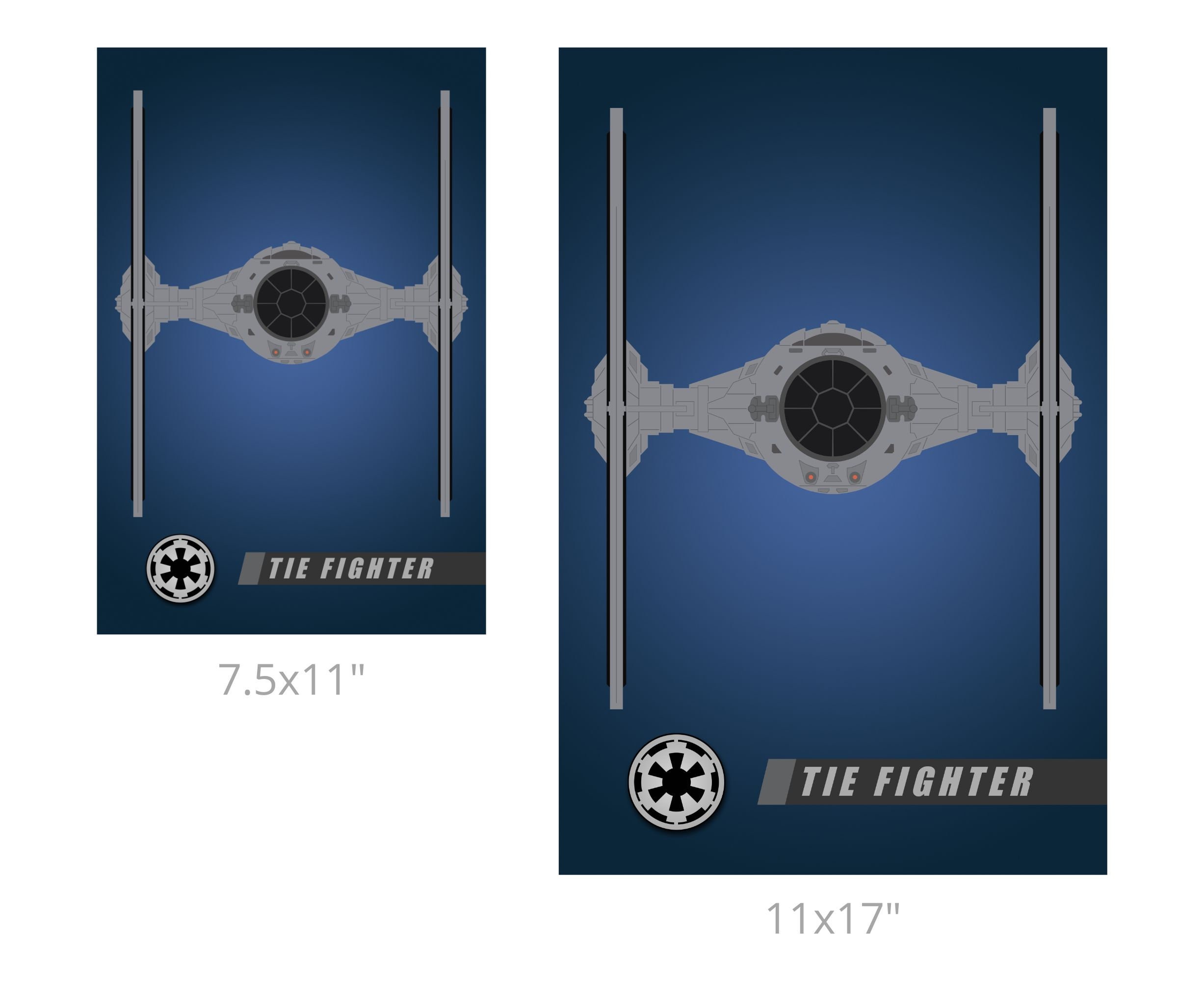 Star Wars Art - Tie Fighter - 7.5x11