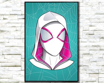 Ghost-Spider Art, Spider-Gwen Art - Ink & Digital Color - 8.5x11" or 11x17” Print
