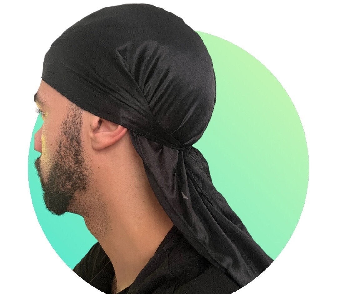 Roman-T Premium Silky Satin Durag - Headwrap - Long, Wide Tails