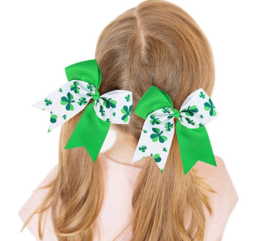 st patrick day hair bows