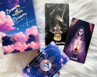 Dreams Within Dreams Tarot - Limited Print, Limited Indie Tarot - Kickstarter Tarot Deck and Guidebook - Collector's Tarot - Anime Mythology