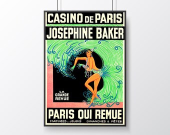 Josephine Baker Casino De Paris Burlesque Show Photo A0,A1,A2,A3,A4 Poster