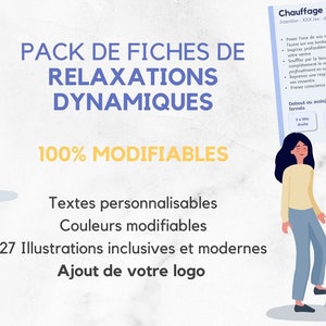 SOPHROLOGIE Pack 27 fiches de Relaxations Dynamiques 100% MODIFIABLES : téléchargeables numériques image 1