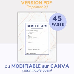 SESSION FOLLOW-UP NOTEBOOK - for professionals (therapists, sophrologists, etc.) - anamnesis, session sheet, summary - digital download