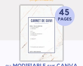CARNET DE SUIVI de séance - pour professionnels (thérapeutes, sophrologues.) - anamnèse, fiche séance, synthèse - téléchargement numérique