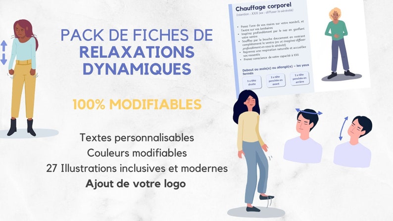 SOPHROLOGIE Pack 27 fiches de Relaxations Dynamiques 100% MODIFIABLES : téléchargeables numériques image 1