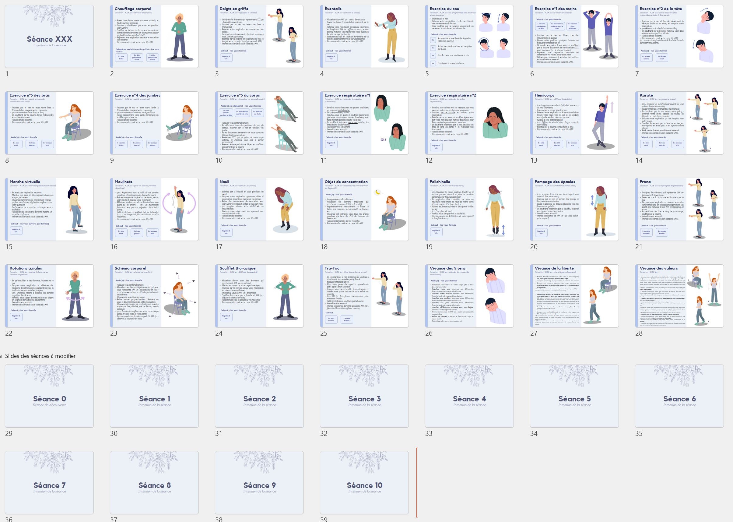 SOPHROLOGIE - Pack 27 fiches de Relaxations Dynamiques 100% MODIFIABLES