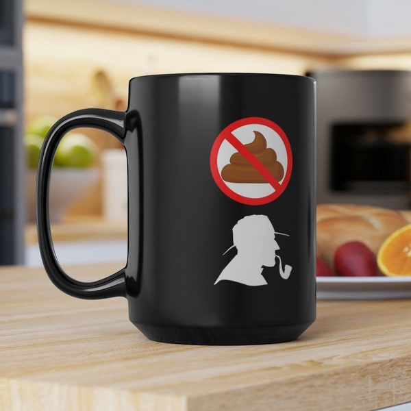 No Shit Sherlock, Funny Sayings in Icons Mug, Inappropriate Cliche Sayings, Gift For Him or Her, Sarcastic Sayings Coworker Gift
