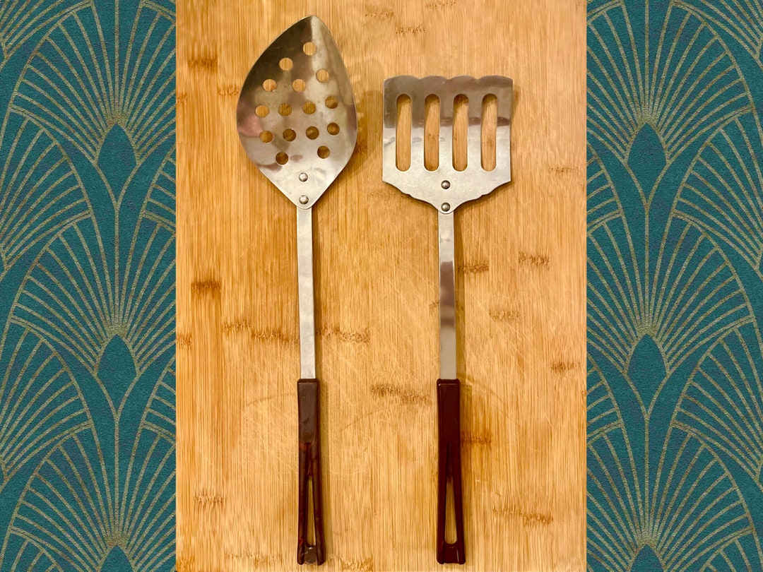 Vintage Stanhome Mid Century Kitchen Utensils | 1960s MCM Slotted Spoon ...