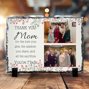 Mother’s Day Gift -Gram, Nonnie, Mimi, Mom, Mommy, Grammy- Custom Photo Slate - Slate Picture Frame - Photo for Mom Keepsake- Custom Slate