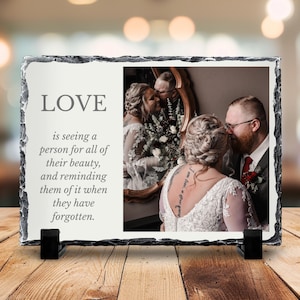 Personalized Wedding Photo Slate, Wedding present, Custom Picture on Natural Rock, Unique Gift for Family, Customized Slate Photo Present