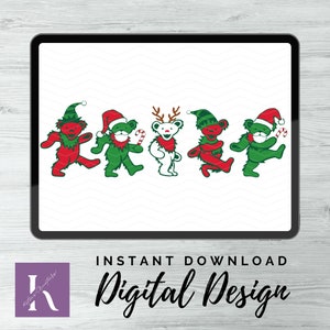 Tanzende Bären PNG, Weihnachten PNG, DIGITAL Design, dankbares Design