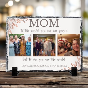 Mother’s Day Gift -Gram, Nonnie, Mimi, Mom, Mommy, Grammy- Custom Photo Slate - Slate Picture Frame - Photo for Mom Keepsake- Custom Slate