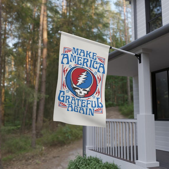 House Banner, Grate Dead Dancing Bears Home Flag, Make America Grateful Again, Wall Tapestry, Wall Decor, Music Lover Gift, Hippie Flag,
