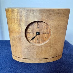 Mid-Century Modern Wooden Desk Clock | Retro 50s Table Clock (Battery Operated)