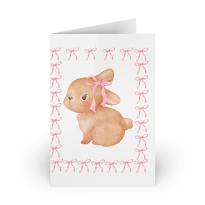 Tarjetas de felicitación de conejito, ideales para Pascua, cumpleaños y baby showers. Paquete de 1 o 10. Diseños adorables y originales.